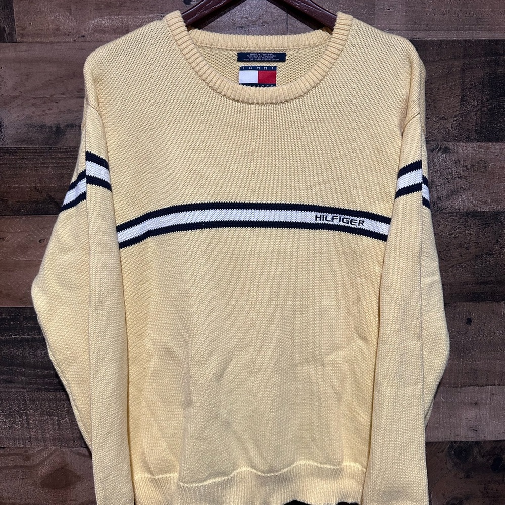 Tommy Hilfiger Yellow Sweater Large VTG vintage